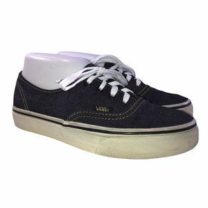 Vans Off the Wall Black Denim Retro Fashion Sneakers Shoes Men’s 5 Women’s 6.5
